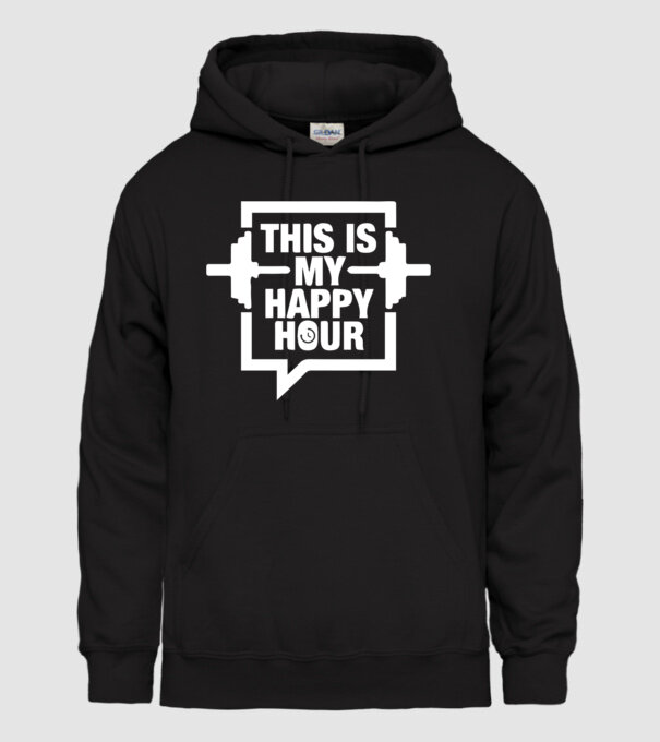 this is my happy hour model negru pe tricou