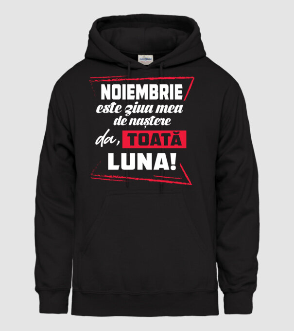 Toată luna NOIEMBRIE model negru pe tricou