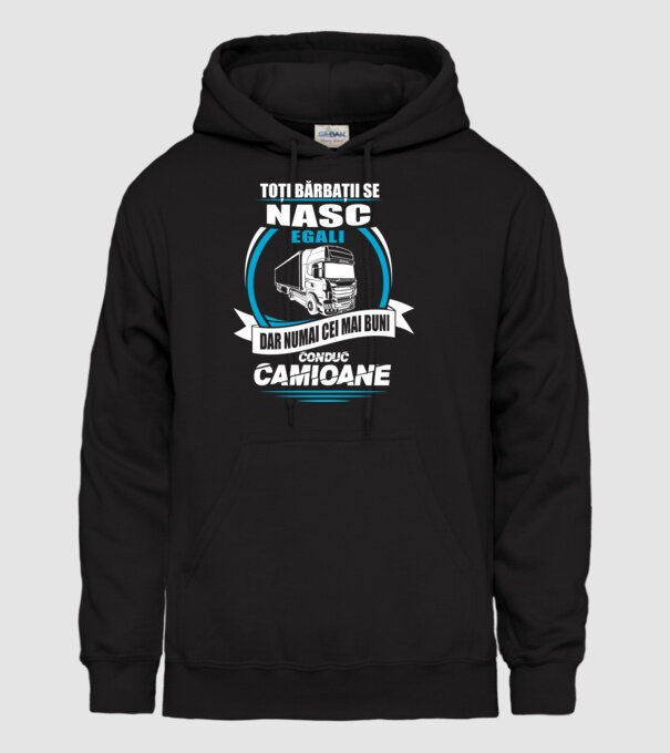 Toți bărbații se nasc egali camioane model negru pe tricou