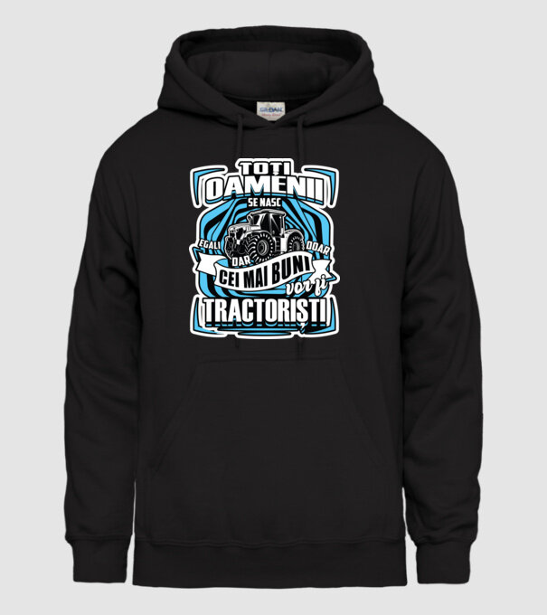 toți oamenii - se nasc egali dar doar cei mai buni vor fi tractoriști model negru pe tricou