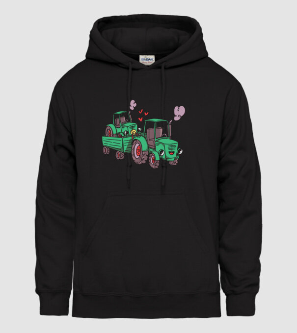 TRACTOR model negru pe tricou