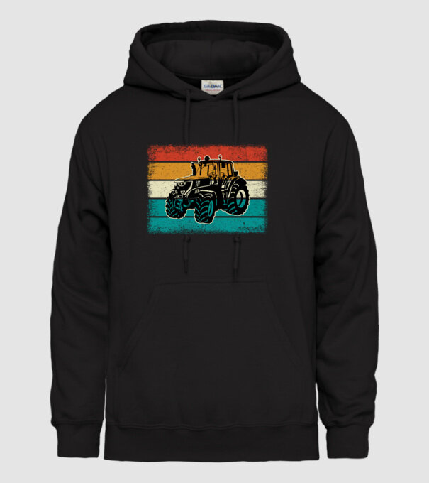 TRACTOR model negru pe tricou