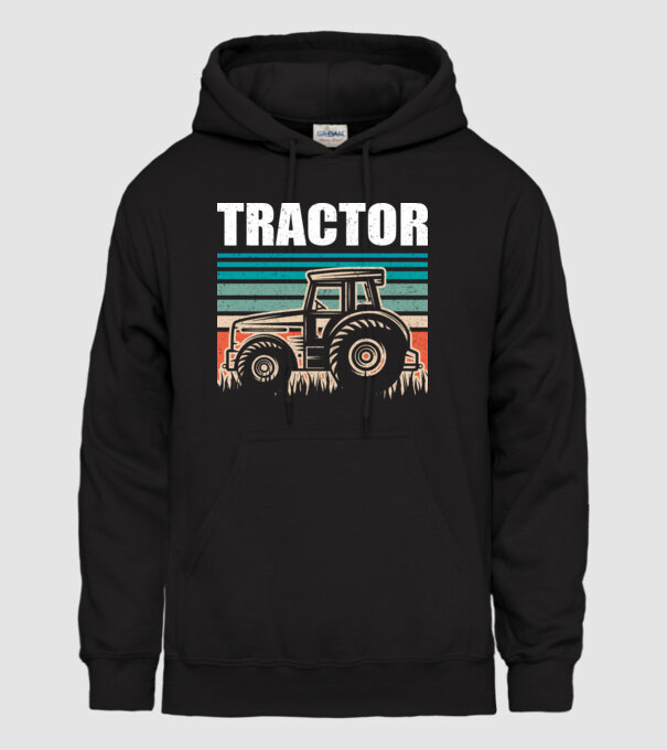TRACTOR model negru pe tricou