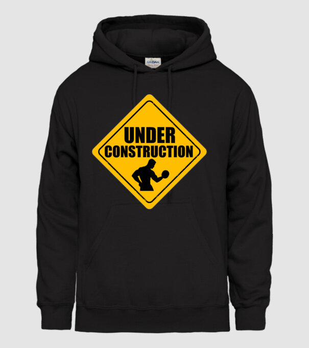 Under Construction model negru pe tricou