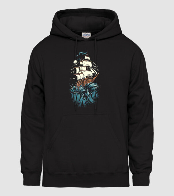 Vapoare model negru pe tricou