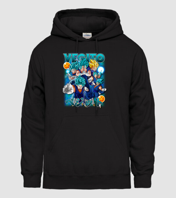 vegito dragonball model negru pe tricou