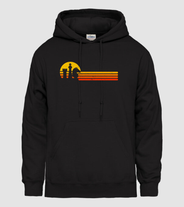 Vintage chesss sunset model negru pe tricou