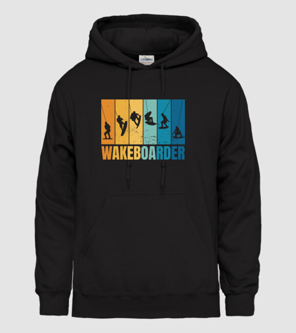 Wakeboard model negru pe tricou