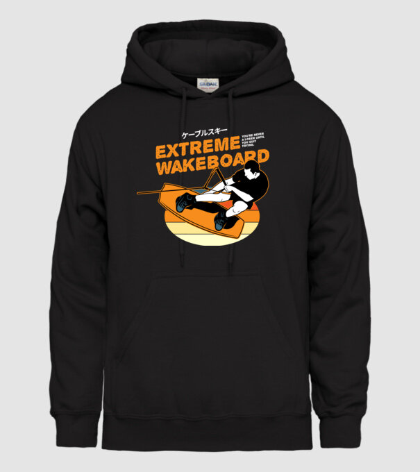 Wakeboard model negru pe tricou