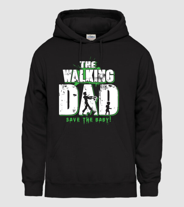 Walking dad green model negru pe tricou