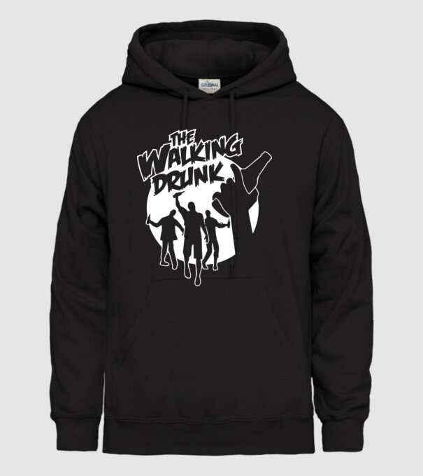 Walking Drunk model negru pe tricou