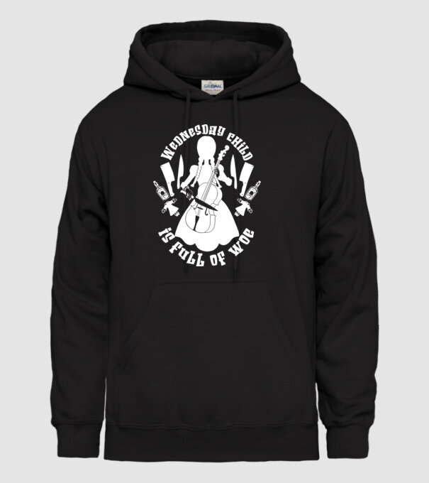 Wednesday child is full of woe model negru pe tricou