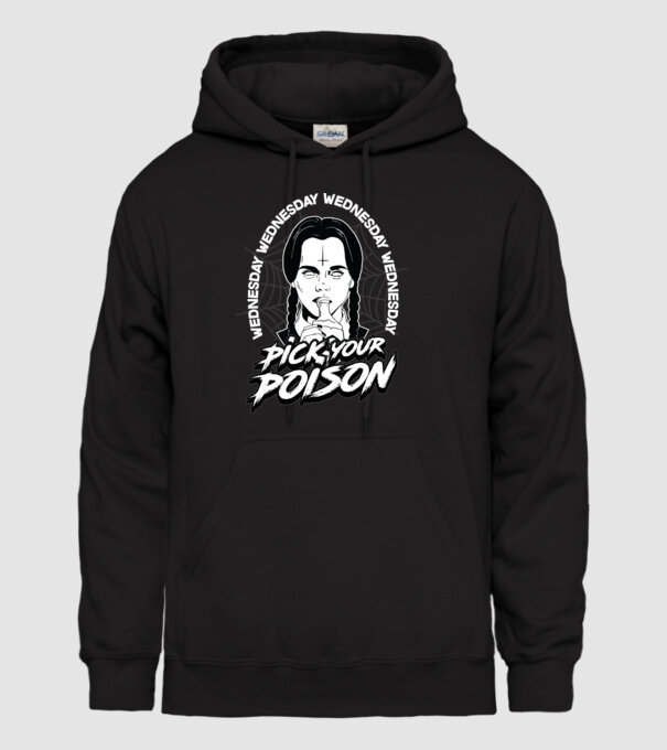 WEDNESDAY Pick your poison model negru pe tricou