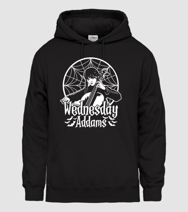 Wednesday Window model negru pe tricou