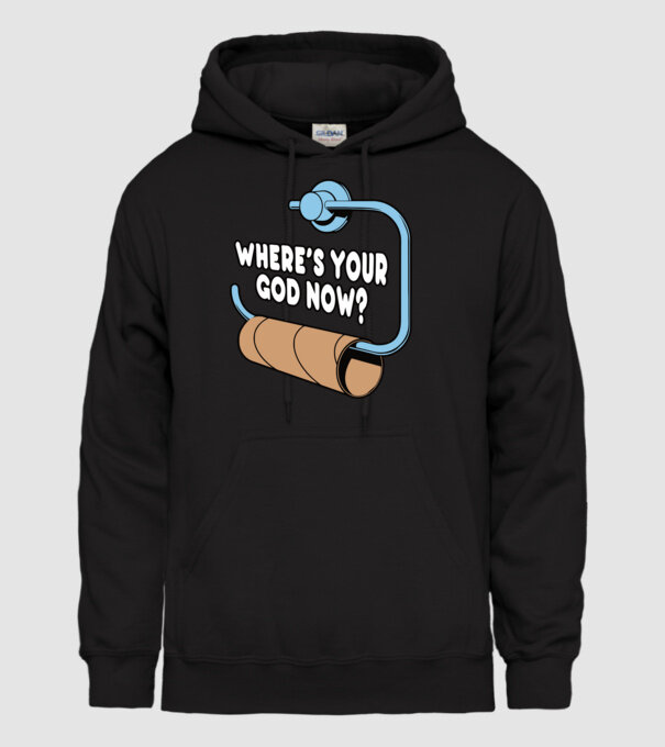 Where's your god now model negru pe tricou