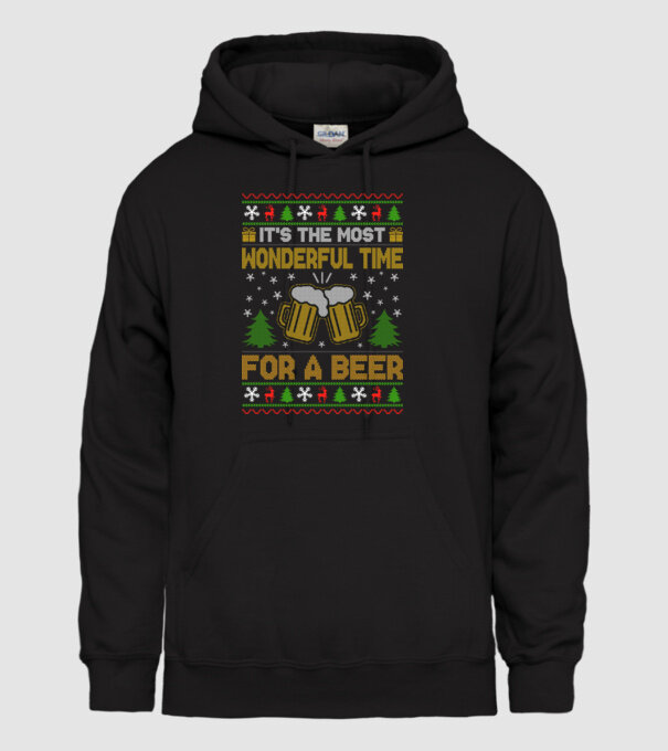 Wonderful time for a beer model negru pe tricou