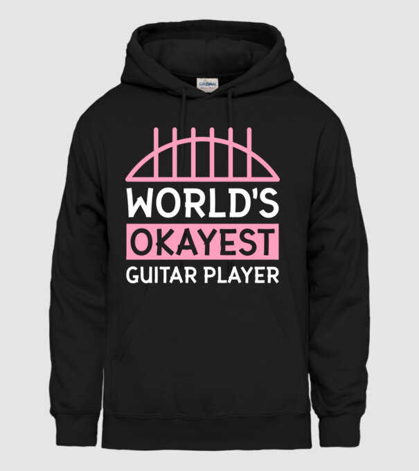 World's okayest guitar player model negru pe tricou