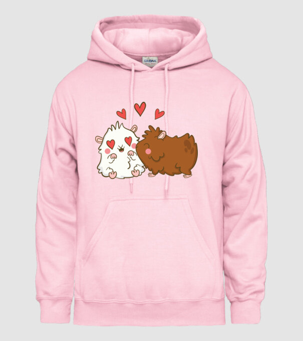 HAMSTERI ÎNDRĂGOSTIȚI model roz deschis pe tricou