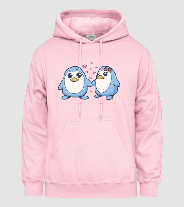 PINGUIN ÎNDRĂGOSTIT 2 model roz deschis pe tricou
