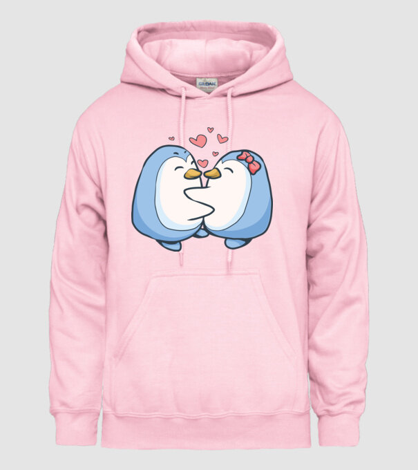 PINGUIN ÎNDRĂGOSTIT 3 model roz deschis pe tricou