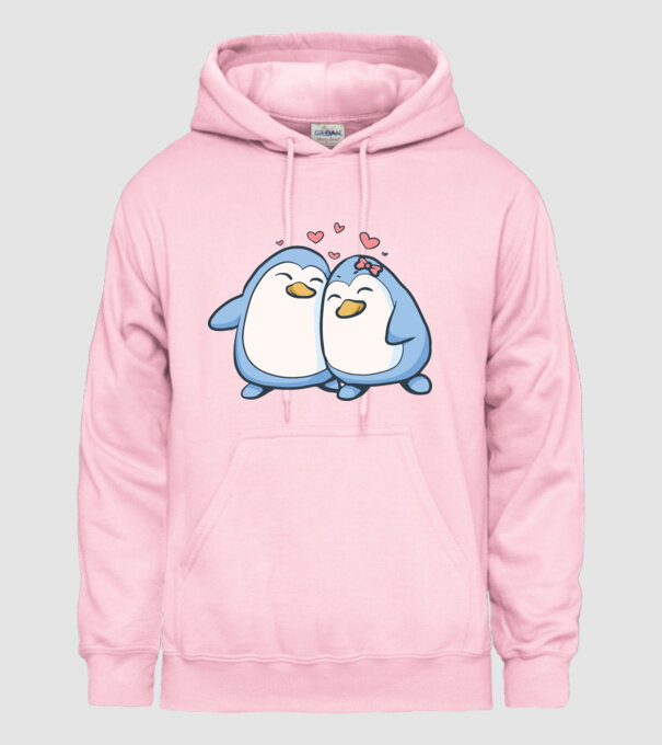 PINGUIN ÎNDRĂGOSTIT model roz deschis pe tricou