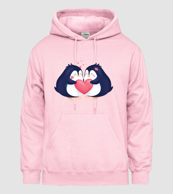 PINGUIN ÎNDRĂGOSTIT model roz deschis pe tricou