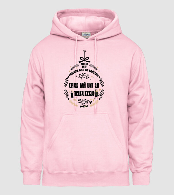 acesta este tricoul meu de Crăciun_care ma uit la televizor model roz deschis pe tricou