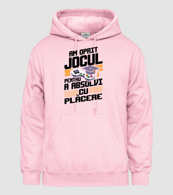 Am oprit jocul absolvent alb model roz deschis pe tricou