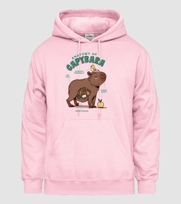 Anatomy of Capybara model roz deschis pe tricou