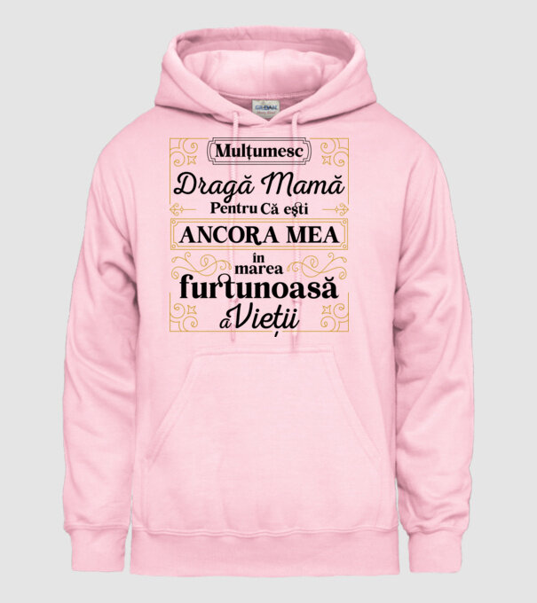 Ancora mea model roz deschis pe tricou