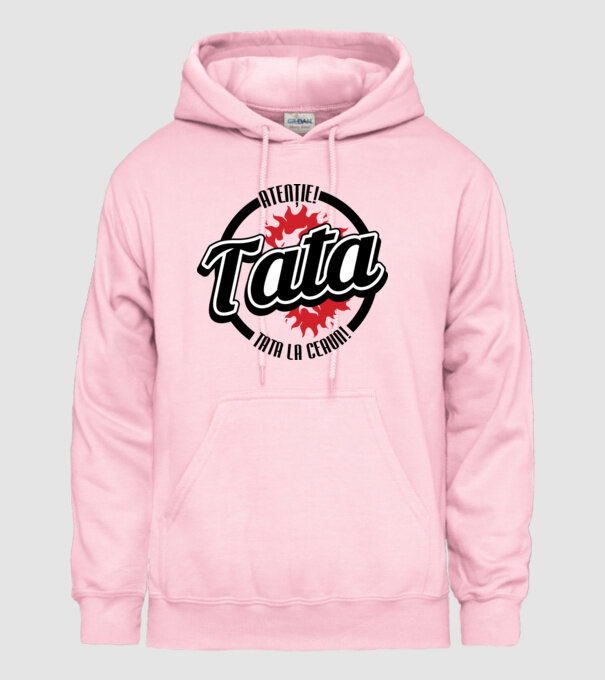 Atenție! Tata la ceaun! model roz deschis pe tricou