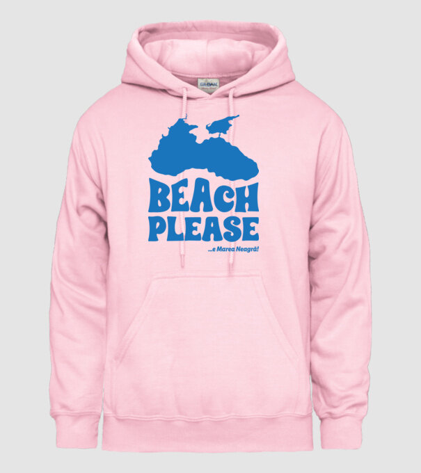 Beach please, e Marea Neagră! model roz deschis pe tricou
