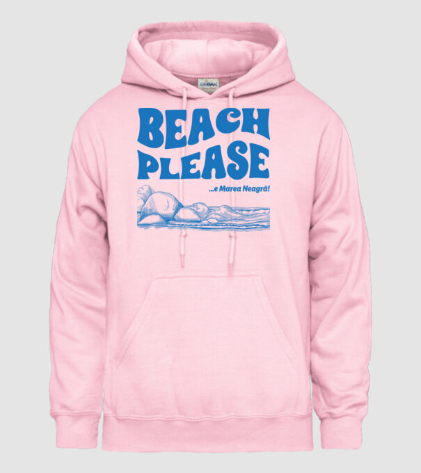 Beach please, e Marea Neagră! model roz deschis pe tricou