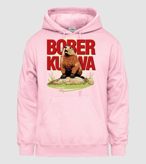 BOBER model roz deschis pe tricou