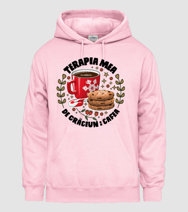 Cană de cafea de Crăciun model roz deschis pe tricou