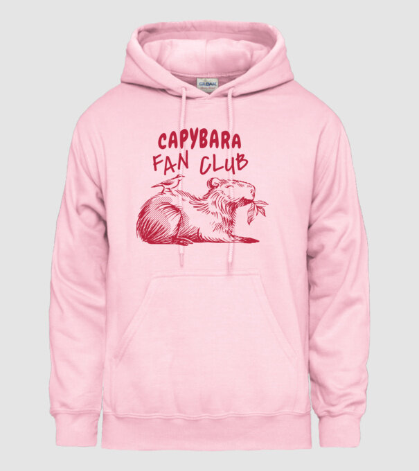 Capybara fan club model roz deschis pe tricou