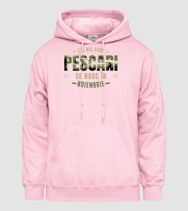 Cei mai buni pescari se nasc în noiembrie model roz deschis pe tricou
