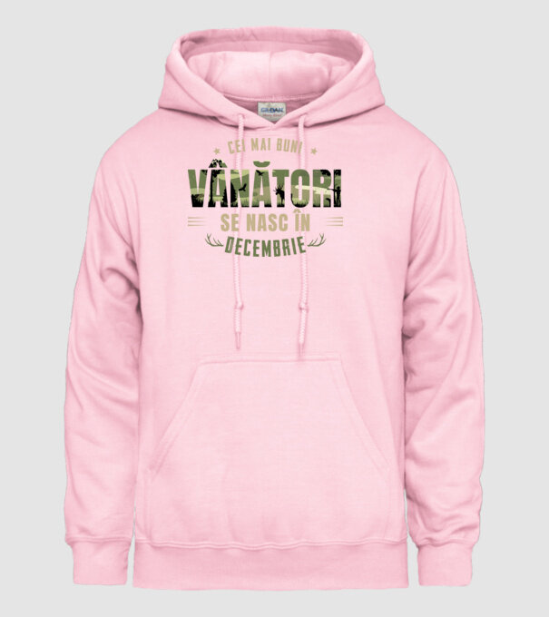 Cei mai buni vânători se nasc în decembrie model roz deschis pe tricou