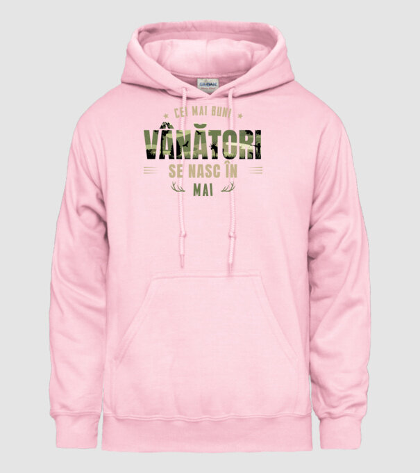 Cei mai buni vânători se nasc în mai model roz deschis pe tricou