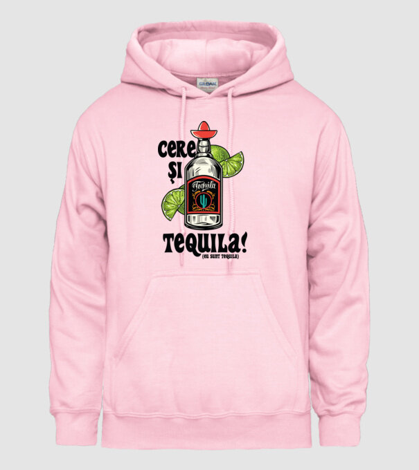 cere și tequila! (eu sunt tequila) model roz deschis pe tricou