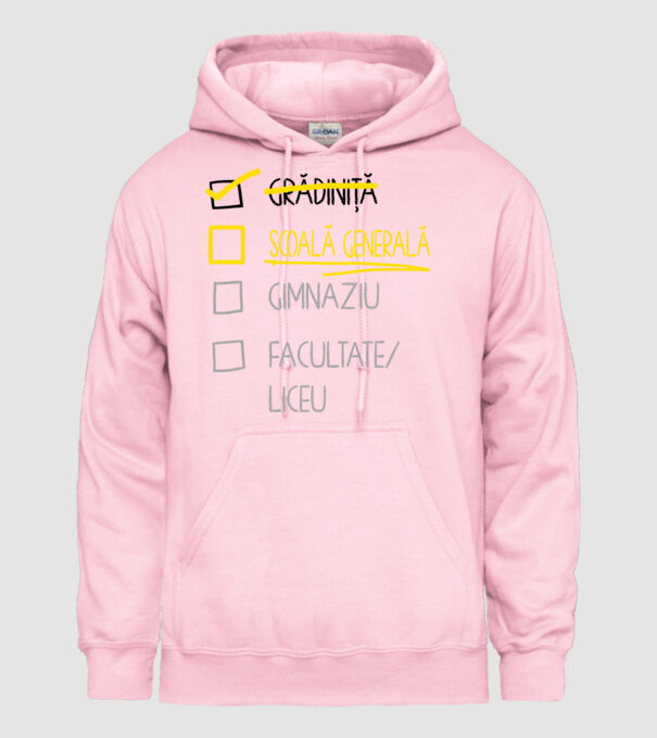 Cheklist educație - grădiniță alb model roz deschis pe tricou