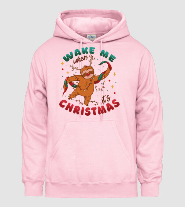 Christmas Sloth model roz deschis pe tricou