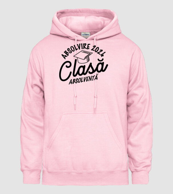 Clasă absolventă model roz deschis pe tricou