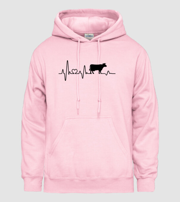 Cow Heartbeat model roz deschis pe tricou