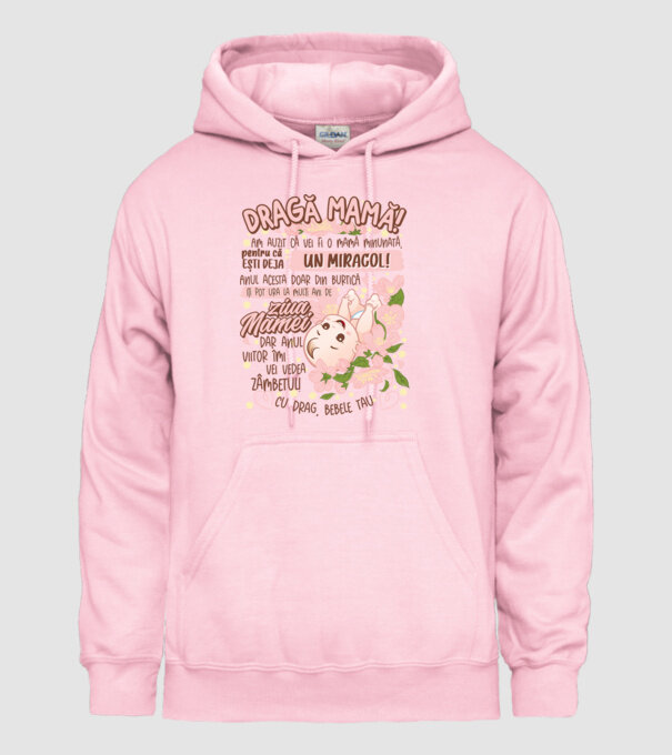 Cu drag, bebele tău model roz deschis pe tricou