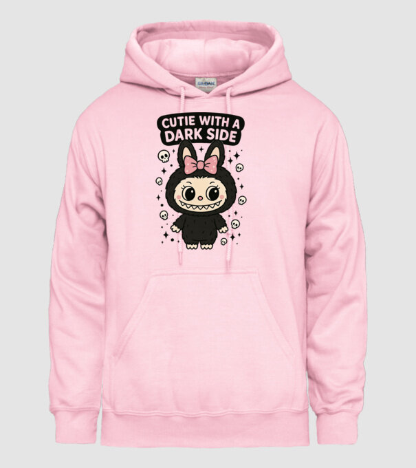 Cutie with a dark side model roz deschis pe tricou