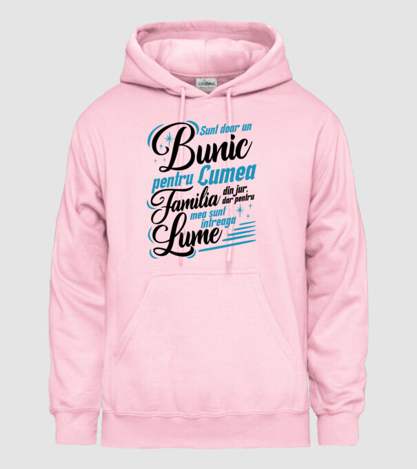 Sunt doar un bunic pentru lumea din jur, dar pentru familia mea sunt întreaga lume! model roz deschis pe tricou