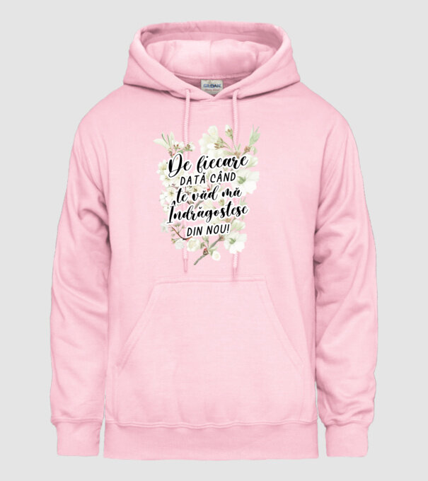De fiecare dată când te văd mă îndrăgostesc din nou model roz deschis pe tricou