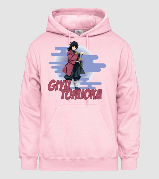 Demon Slayer Giyu model roz deschis pe tricou