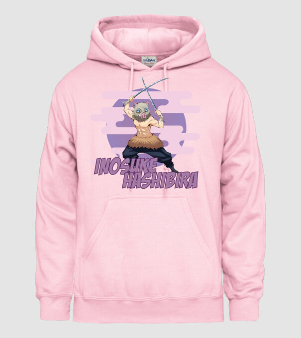Demon Slayer Inosuke model roz deschis pe tricou